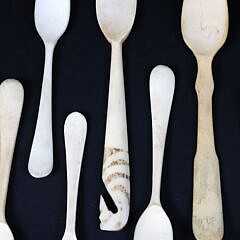 Fifteen Whaler Made Whale Bone Spoons, 19th Century