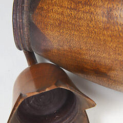 Antique Japanese Carved Wood “Eggplant” Tea Caddy