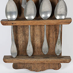 Antique Nantucket Hanging Spoon Rack with Eight Spoons