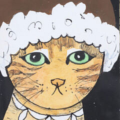 Two Maggie Meredith Miniature Cat Portraits