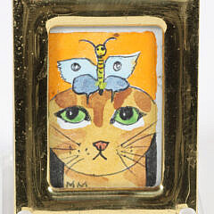Two Maggie Meredith Miniature Cat Portraits