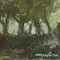 Oil On Wood “Tree Landscape”