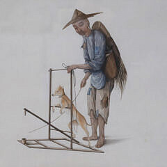Pair of Chinese Export Occupational Watercolors, 19th Century