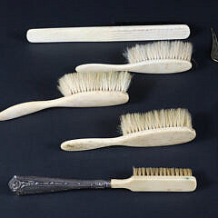 Fifteen Bone and Silver Handle Brushes and Forks, Etc.,19th Century / 20th Century