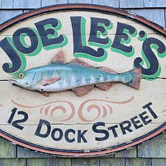 Vintage Hand Painted Seafood Fish Market Advertising Trade Sign