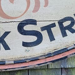 Vintage Hand Painted Seafood Fish Market Advertising Trade Sign