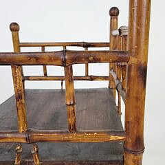 Antique Bamboo and Pine Etagere Bookshelf, 19th Century