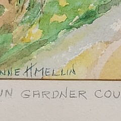 Vintage Anne H. Mellin Watercolor “Down Gardner Court, Nantucket”