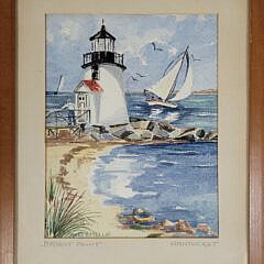 Vintage Anne H. Mellin Watercolor “Brant Point, Nantucket”