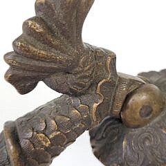 Antique Cast Bronze Dolphin Fish Door Knocker