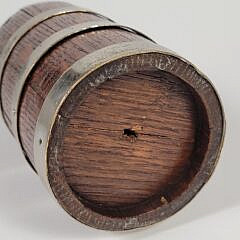 Antique English Edwardian Bound Oak Wine Bottle