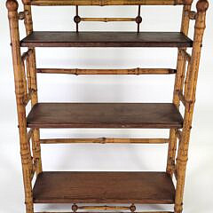 Antique  Bamboo Table Top Shelf Etagere. 19th Century