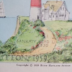 1959 Ruth Haviland Sutton Nantucket 300th Birthday Lithograph