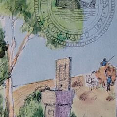 1959 Ruth Haviland Sutton Nantucket 300th Birthday Lithograph