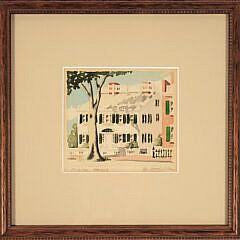 Doris and Richard Beer Miniature Nantucket Watercolor “Macy House”