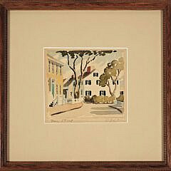 Doris and Richard Beer Miniature Nantucket Watercolor “Fair Street”