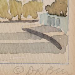 Doris and Richard Beer Miniature Nantucket Watercolor “Fair Street”