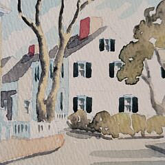 Doris and Richard Beer Miniature Nantucket Watercolor “Fair Street”