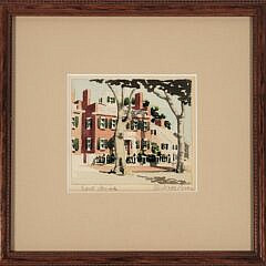 Doris and Richard Beer Miniature Nantucket Watercolor “East Brick”