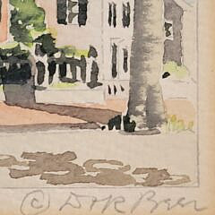Doris and Richard Beer Miniature Nantucket Watercolor “East Brick”