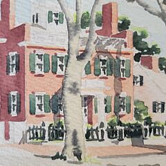 Doris and Richard Beer Miniature Nantucket Watercolor “East Brick”