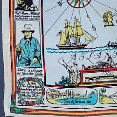 Vintage Tony Sarg Nantucket Map Silk Scarf