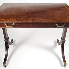 Schmieg & Kotzian Inlaid Exotic Wood Campaign Style Writing Table
