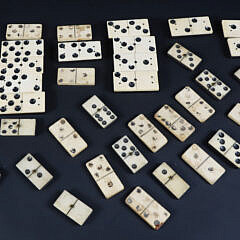 Assortment of Forty-two Bone Dominoes, 19th Century