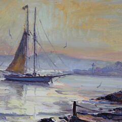 Robert Charles Gruppe Oil on Canvas “Portrait of a Schooner”