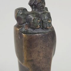 Mid Century Modern Polish Bronze Figural Sculpture