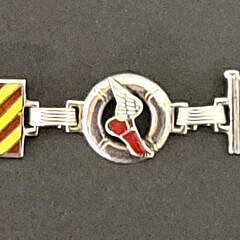 Vintage Sterling Silver & Enamel Nautical Signal Flags Sweetheart Bracelet