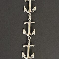 Vintage Sterling Silver Nautical Anchor Sweetheart Bracelet