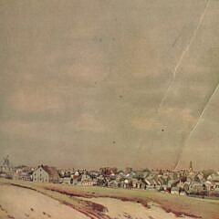 1884 Wendell Macy Stone Lithograph “View of Nantucket Town From Monomoy”