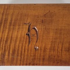 Antique Carved Solid Tiger Maple Storage Box