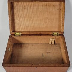 Antique Carved Solid Tiger Maple Storage Box