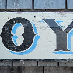 Antique Style Painted Wood Oysters Trade Sign
