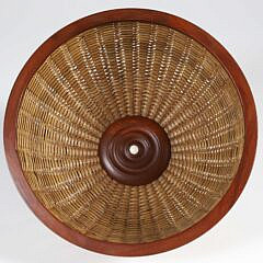 Harry Hilbert Round Open Wood Trimmed Nantucket Basket Bowl