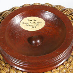 Harry Hilbert Round Open Wood Trimmed Nantucket Basket Bowl