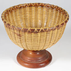 Harry Hilbert Nantucket Basket Mounted on a Turned Pedestal, circa 2002