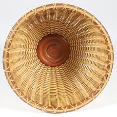 Harry Hilbert Nantucket Basket Mounted on a Turned Pedestal, circa 2002