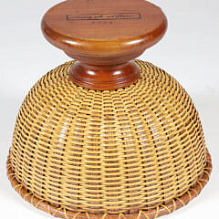Harry Hilbert Nantucket Basket Mounted on a Turned Pedestal, circa 2002