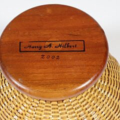Harry Hilbert Nantucket Basket Mounted on a Turned Pedestal, circa 2002