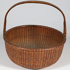 Antique Open Round Swing Handle Nantucket Basket