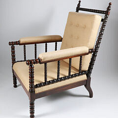 Creme Upholstered Bobbin Chair