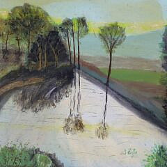 John Egle Acrylic on Board “Morning Shadows”, circa 1981