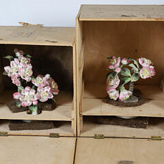 Pair of Royal Worcester Porcelain Apple Blossom and Bee Sculptures