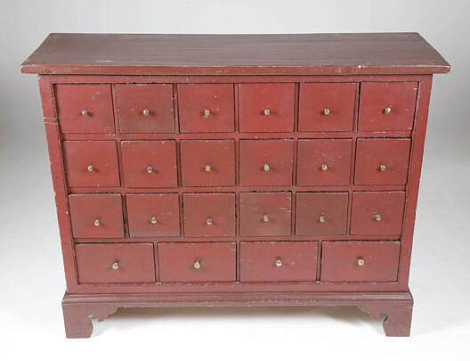 19-4148 Red Stained Pine Apothecary Chest A 9960 JPG