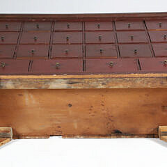 Red Stained Pine Apothecary Chest, 19th Century