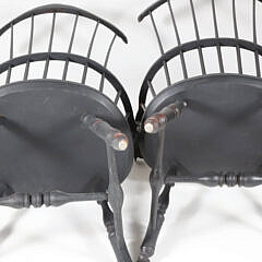Pair of Painted Windsor Style Armchairs