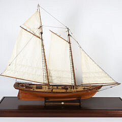 Two Masted Cased Model of a Schooner